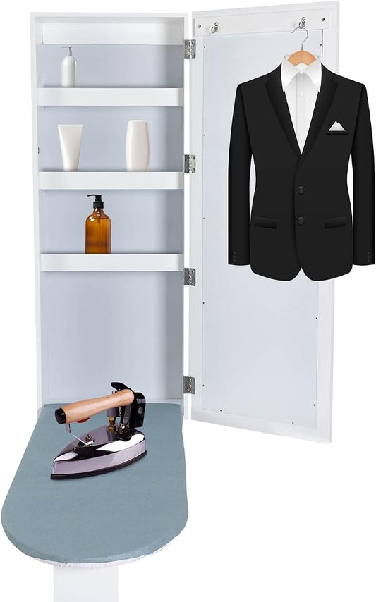 Wall Mounted Ironing Board Cabinet, Built in Swivel Ironing Board Folding by ZeStarDair