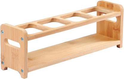 4 Holes Oil Bottle Rack, Wood Multifunctional Storage Rack, Anti Slip Seasoning by Unknown