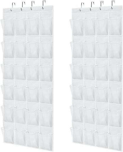 GORILLA GRIP Over the Door Shoe Organizer, 2 Pack, 24 Breathable Mesh Pockets by GorillaGrip
