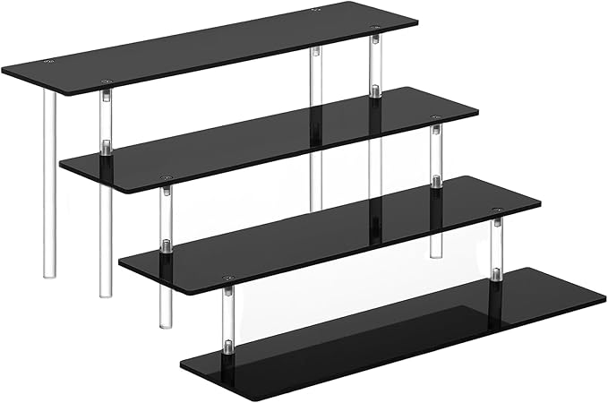 4 Tier Perfume Organizer Stand, Acrylic Risers Display Stands, Display Risers by HENABLE