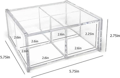 Isaac Jacobs 4-Compartment Square Clear Acrylic Organizer - Image 3