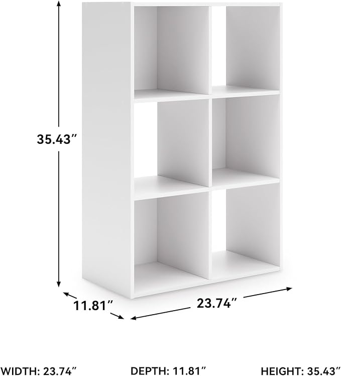 Signature Design by Ashley Onita Modern 3-Tier Floor Standing 6 Cube Organizer - Image 3