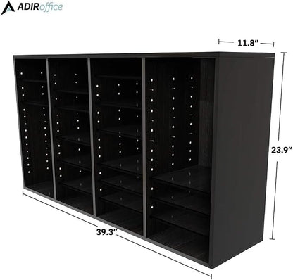 AdirOffice Wooden Adjustable Literature Organizer, 36 Compartment Office Mailbox - Image 3