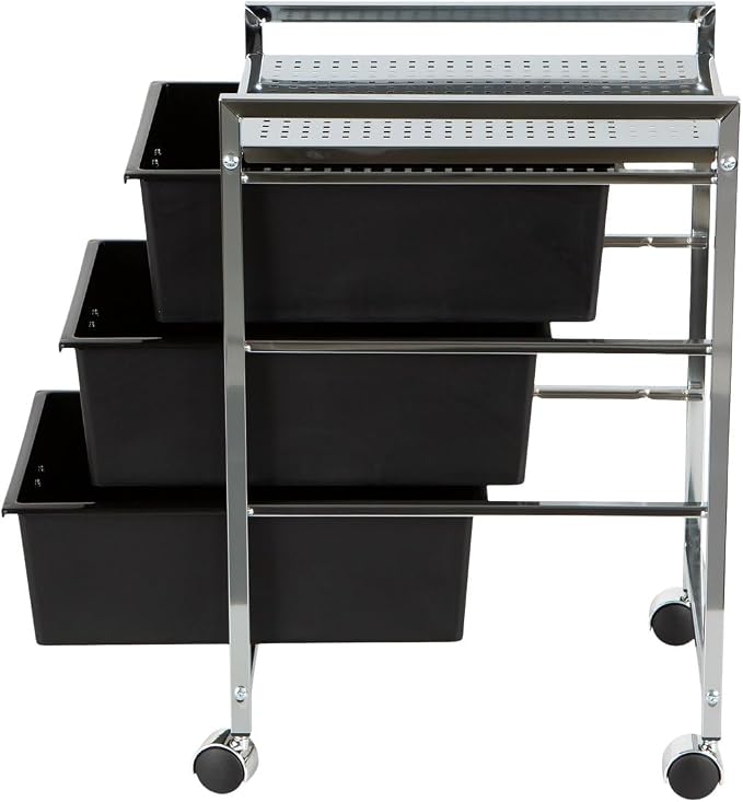 Pibbs D23 Metal Salon Roller Cart, 3 XL Removable Drawers, Heavy-Duty Utility - Image 8