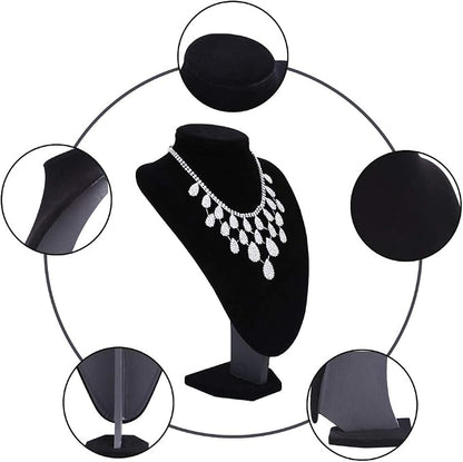 Wudygirl Black Velvet 3-Dimensional Necklace Bust Display Holder Jewelry Neck - Image 5