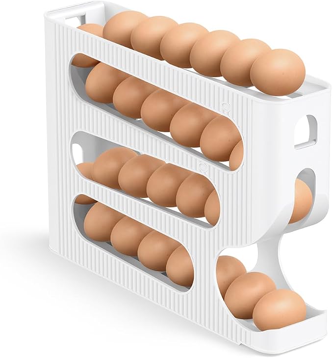 Egg Holder for Fridge, Automatic Rolling Egg Dispenser for Refrigerator by Sotfamily