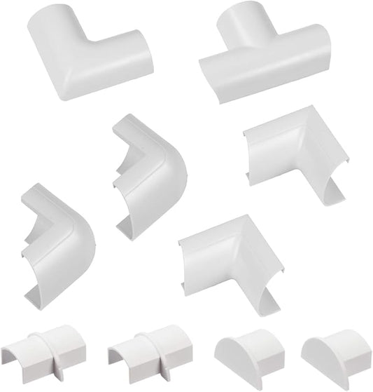 D-Line Medium Cable Raceway Accessory Pack, Join 1.18in x 0.59in Cord Cover by D-LineUSAinc
