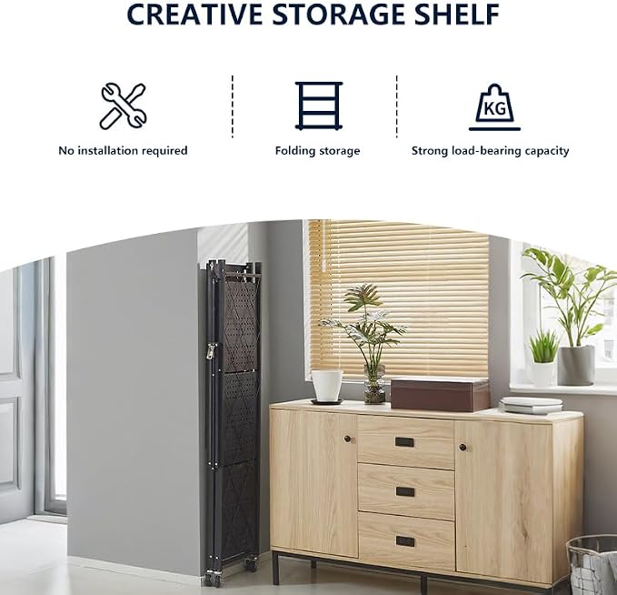 Foldable 4-Tier Metal Storage Shelf - Image 7