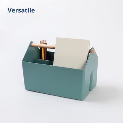 BLUE GINKGO Medium Storage Basket – Plastic Caddy - Image 3