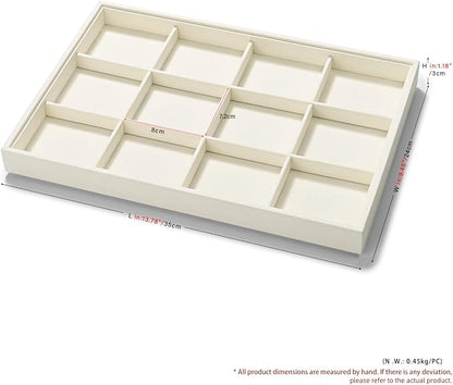 12 Grids Microfiber Jewelry Tray Bracelet Bangle Earring Tray Jewelry Display - Image 4