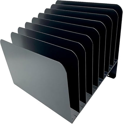 Huron Desktop File Binder Organizer Storage, Inclined Slant 8 Slot - Image 3