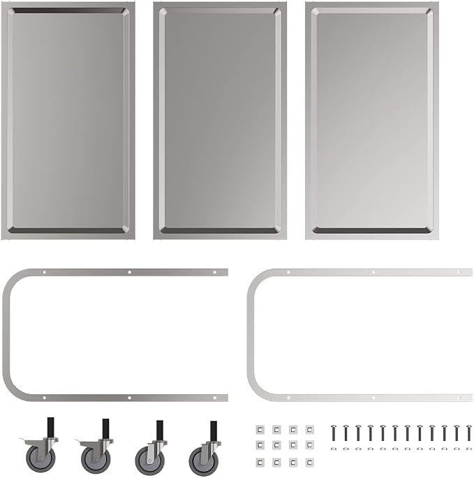 3 Shelf Stainless Steel cart, 400 lbs, 1MM Thick，Serving cart - Image 9
