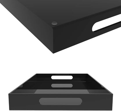 Black Acrylic Serving Tray for Vanity, Food and Décor - Image 2