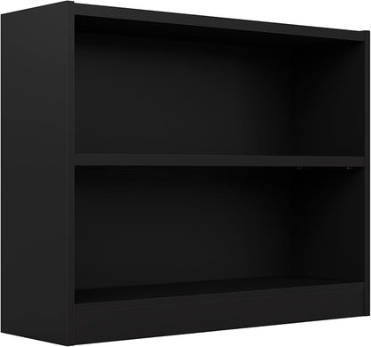 Bush Furniture Universal Small 2 Shelf Bookcase in Black, Low Storage and by BushHome