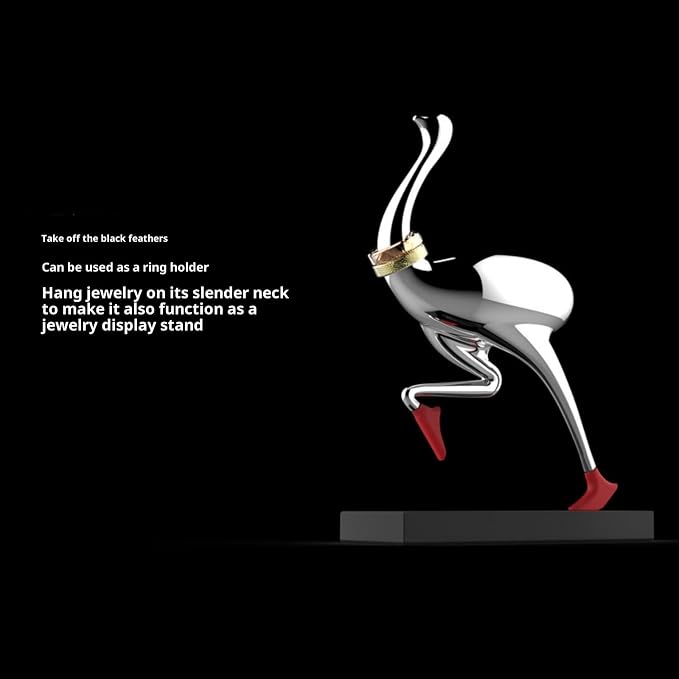​​Running Ostrich Magnetic Paper Clip Holder and Jewelry Storage Organizer - Image 6