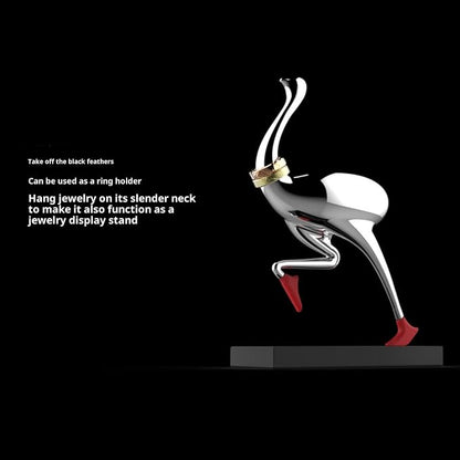 ​​Running Ostrich Magnetic Paper Clip Holder and Jewelry Storage Organizer - Image 6