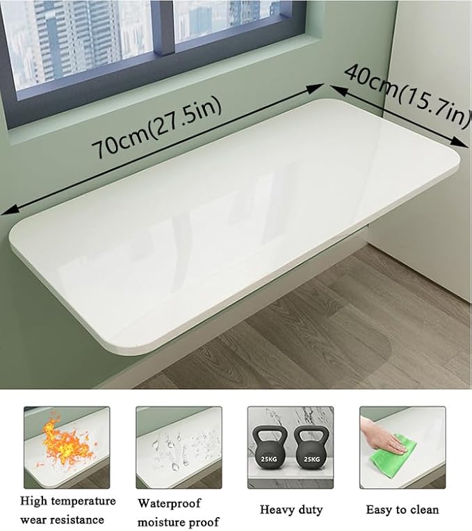 Wall Mounted Folding Table, Stainless Steel Bracket Laundry Folding Table - Image 2