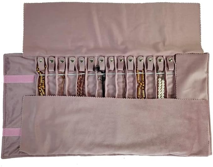 Portable Jewelry Roll Untangled Secure Necklace Travel Storage Bag Displays - Image 7