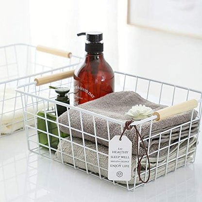 Kitchen Wire Baskets Farmhouse Decor Metal Food Storage Organizer, Household - Image 8