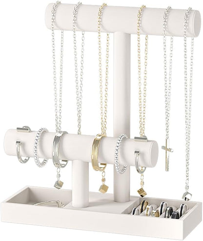 Bracelet and Necklace Holder, Velvet Jewelry Necklace Display Organizer Stand by Ausalivan