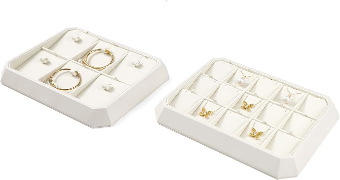 PU Leather Jewelry Display Tray Stackable Jewelry Tray Flat Organizer - Image 3