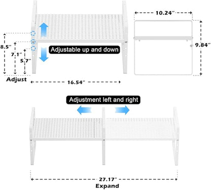 Expandable Cabinet Shelf Rack, Large Kitchen Cupboard Organizer Stackable - Image 3