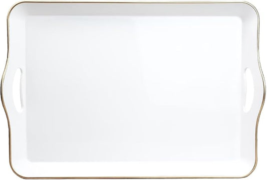 Spsyrine White Decorative Serving Tray by Spsyrine