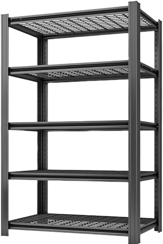 5 Tier Metal Shelving Unit, Adjustable Storage Shelves, Living Room by LIJIUHOME