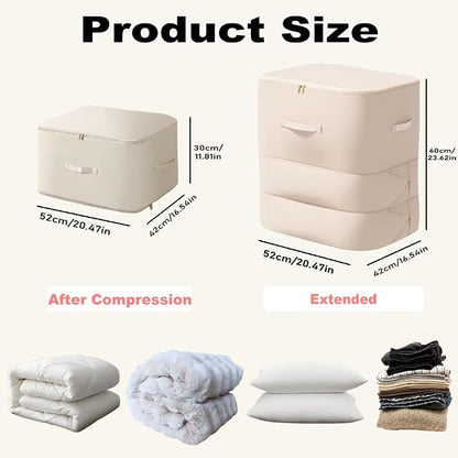 Ultra Space Saving Self Compression Organizer, 2025 New 3-Layer Zipper Large - Image 3