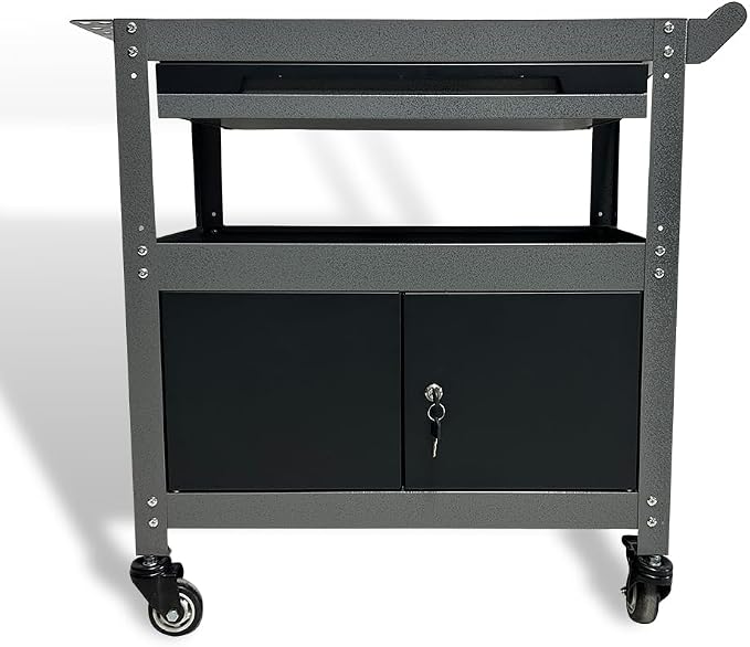 3 Tier Steel Rolling Cart for Tool Organizer, Industrial Grade Utility Service by JZD