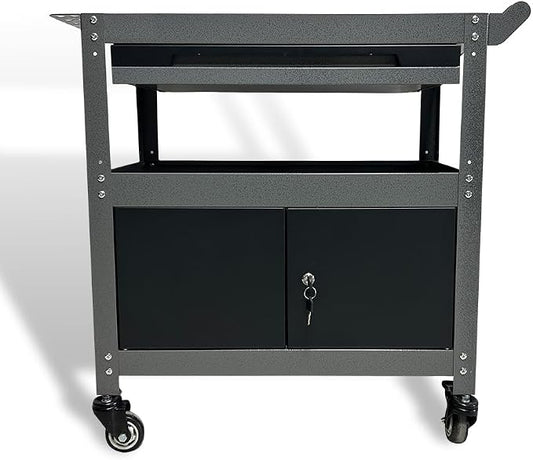 3 Tier Steel Rolling Cart for Tool Organizer, Industrial Grade Utility Service by JZD