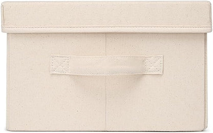 Foldable Storage Bins with Lids Cotton Canvas Rectangular Storage Box Ideal - Image 4