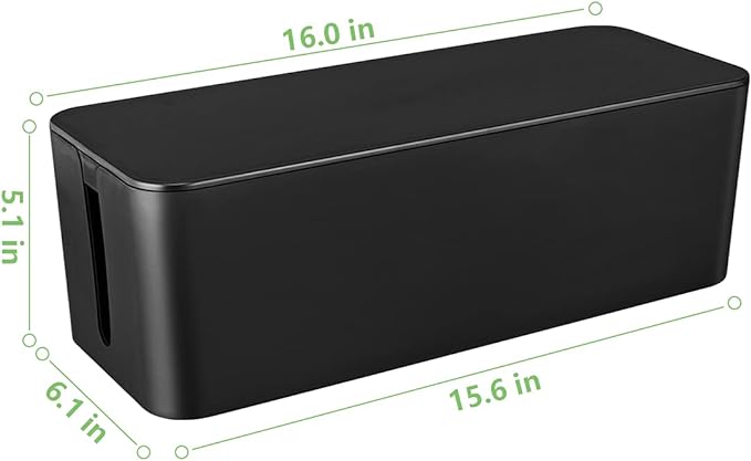 Cable Management Box, Large Cord Organizer Box to Hide Power Strip & Under Desk - Image 3