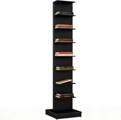 Invisible Vertical Spine Bookshelf Tower, Tall Narrow Metal Bookshelf by Unknown