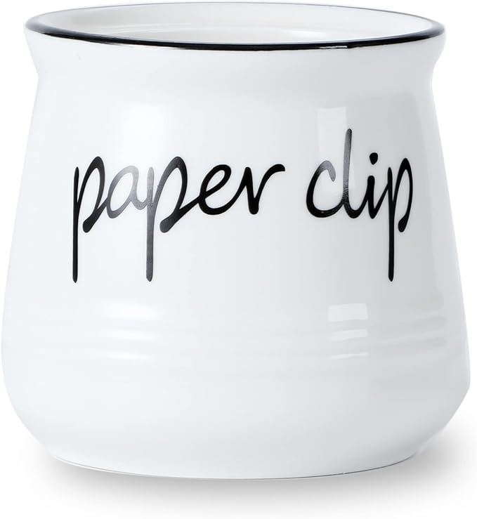 ONTUBE Farmhouse Paper Clip Holders, Ceramic Binder Clip Dispenser Organizer by ONTUBE
