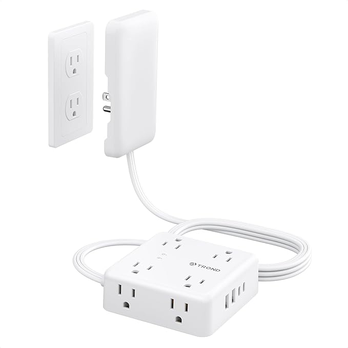 TROND Flat Outlet Cover Extender - 6FT Flat Extension Cord by TRONDOfficial