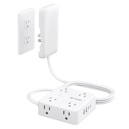 TROND Flat Outlet Cover Extender - 6FT Flat Extension Cord by TRONDOfficial
