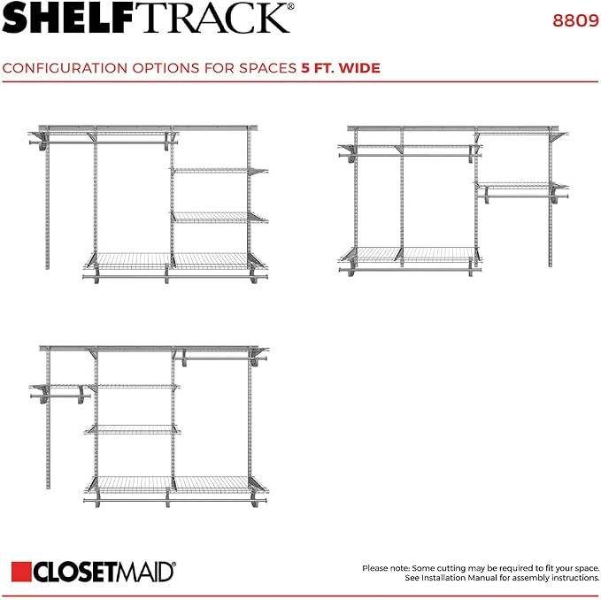ClosetMaid ShelfTrack Wire Closet Organizer System, Adjustable from 5 to 8 Ft. - Image 4