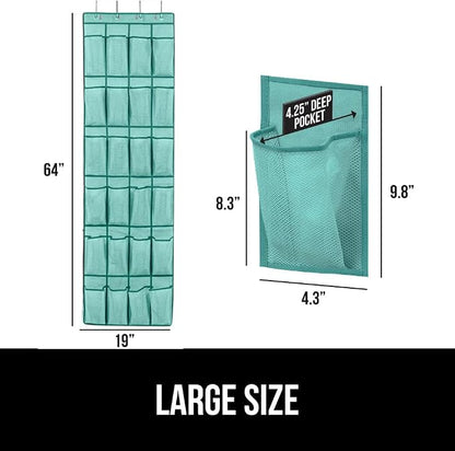 GORILLA GRIP Over the Door Shoe Organizer, 24 Large Breathable Mesh Pockets - Image 6