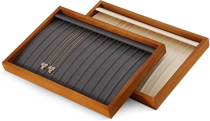 Jewelry Tray, Wood Serving Tray, Luxury Flat Jewelry Display - Image 5
