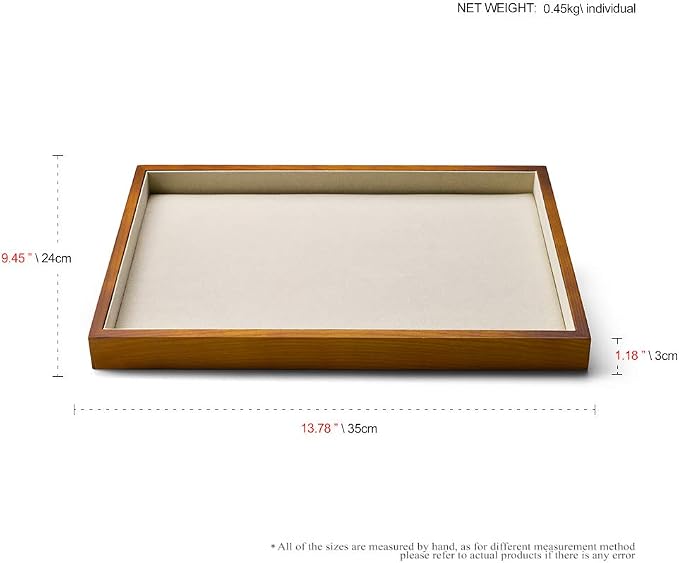 Oirlv Wood Flat Jewelry Tray Stackable Jewelry Drawer Organizer Showcase - Image 8