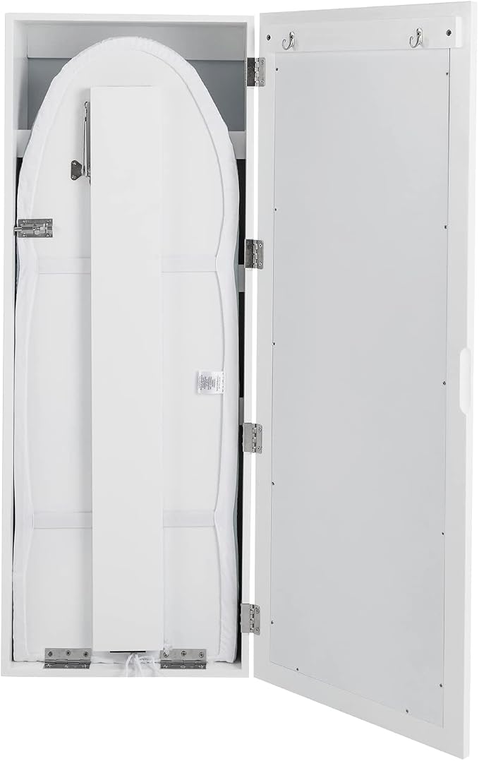 Wall Mounted Ironing Board Cabinet, Built-in Foldable Ironing Board & Folding - Image 7