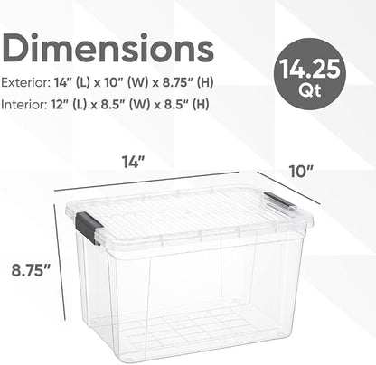 Superio Clear Storage Box with Lid, Plastic Container Bin - Image 2