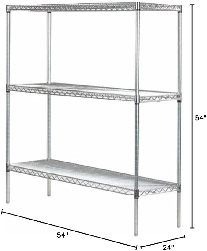 Omega 24" Deep x 54" Wide x 54" High 3 Tier Gray Starter Shelving Unit - Image 3