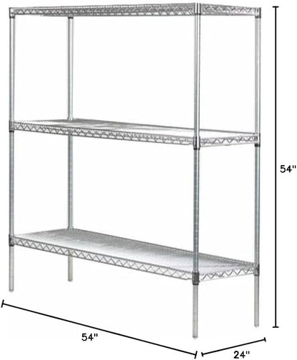 Omega 24" Deep x 54" Wide x 54" High 3 Tier Gray Starter Shelving Unit - Image 3