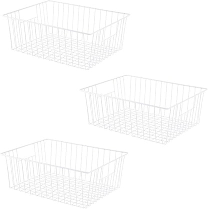16" L x 12" W Wider Freezer Storage Organizer Baskets Container, Metal Wire by Y.Z.Bros