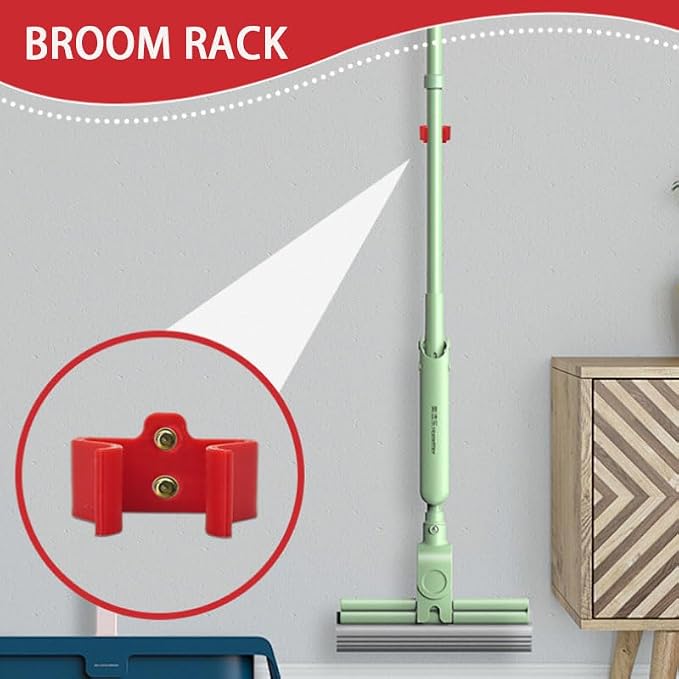 Wall Mounted Plastic Mop and Broom Holder, Storage Organization Rack - Image 2
