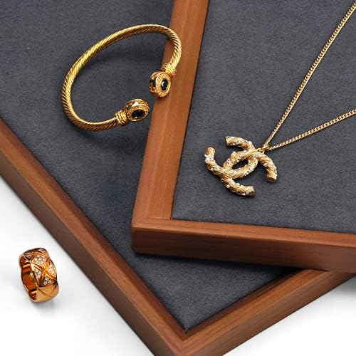 Oirlv Solid Wood Flat Jewelry Tray, Rectangle Jewelry Display Tray, Drawer - Image 5
