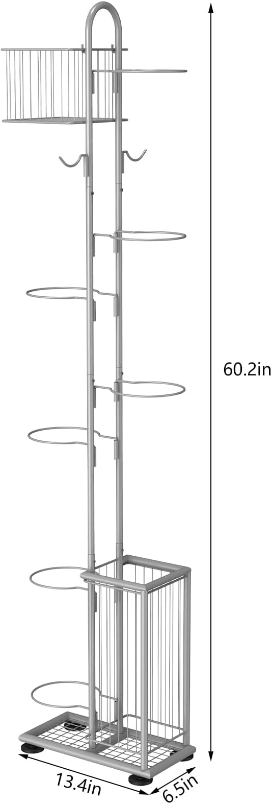 7 Tier Ball Storage Rack, Basketball Holder, Garage Sports Equipment Organizer - Image 5