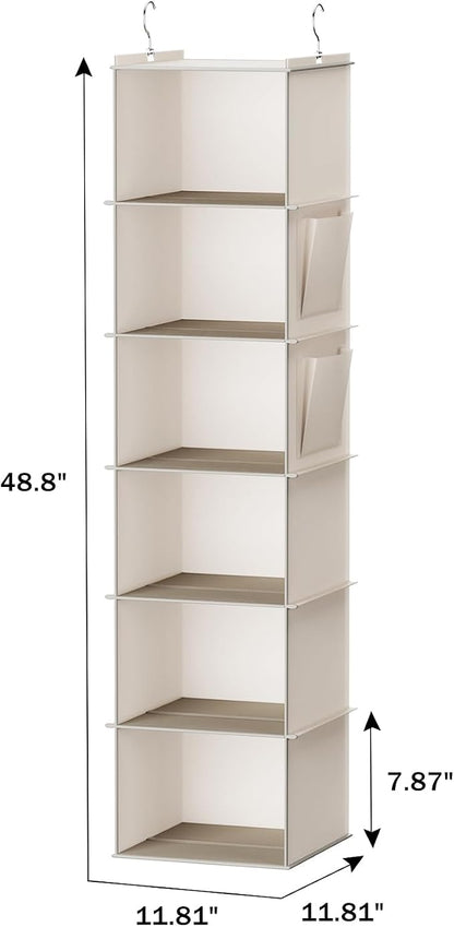 YOUDENOVA Hanging Closet Organizer, 6-Shelf Closet Hanging Storage Shelves - Image 3